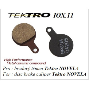 Pastillas de freno Tektro TEKTRO para pastillas de freno de par de discos IOX11 para Novela