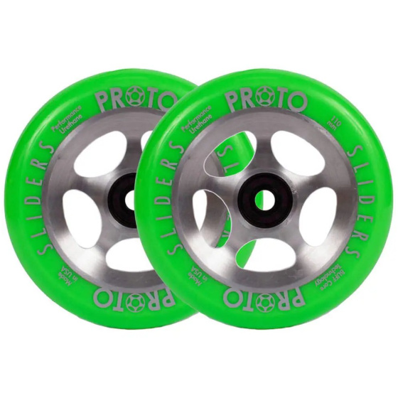 Ruedas Proto Sliders Starbright Green On Raw 2pcs