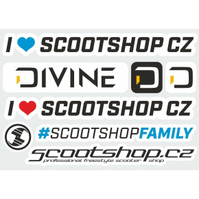 Hoja de adhesivos Scootshop.cz X Divine S