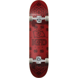 KFD Bandana Skateboard Completo (7.75"|Carmesí)