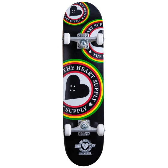 Heart Supply Orbit Logo Skateboard Completo (7.75"|Negro/Blanco/Rojo)