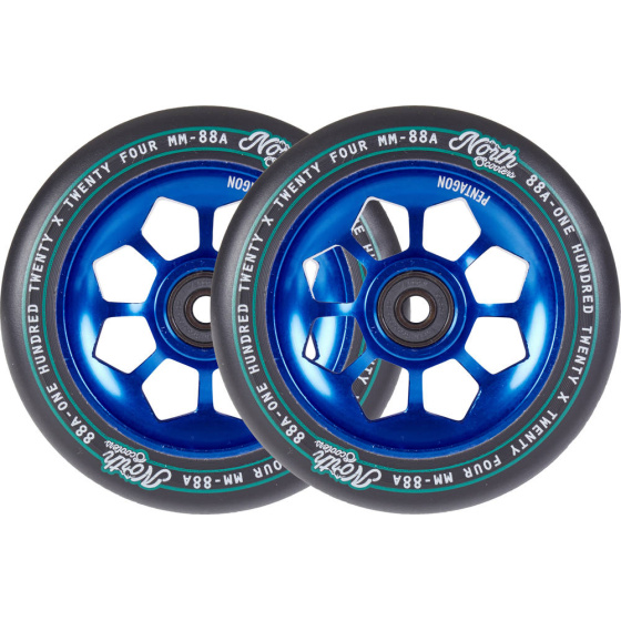 Ruedas Pentágono Norte 120mm azul 2pcs