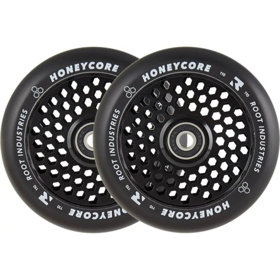 Root Honeycore Black 110 mm Paquete de 2 ruedas de scooter profesional (110 mm | Negro)