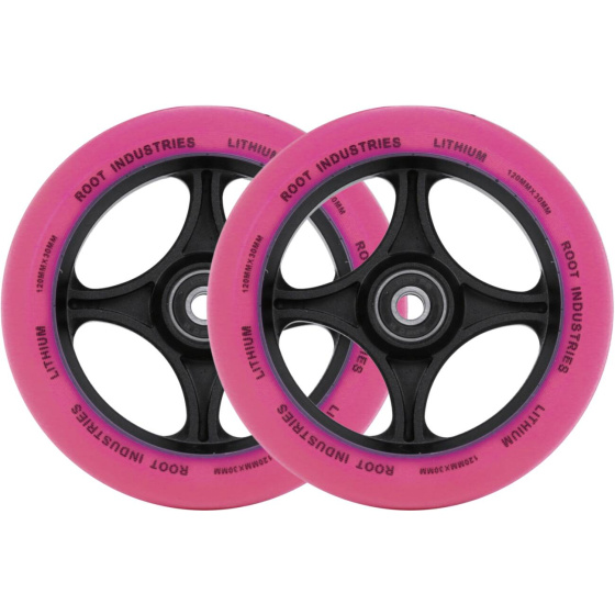 Paquete de 2 ruedas de scooter de litio Root (120 mm | rosa)