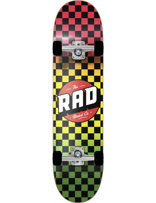 Skateboard RAD Checkers 7.5" Rasta Fade