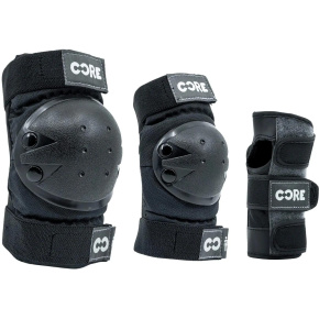 Protectores CORE Junior Skate pack de 3 negro XS
