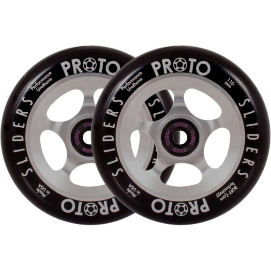 Ruedas Proto Slider 110mm Negras Sobre Raw 2pcs