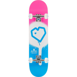 Blueprint Spray Heart V2 Skateboard Completo (7.75"|Azul/Blanco/Rosa)