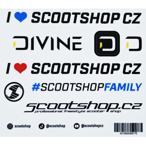 Hoja de adhesivos Scootshop.cz X Divine S