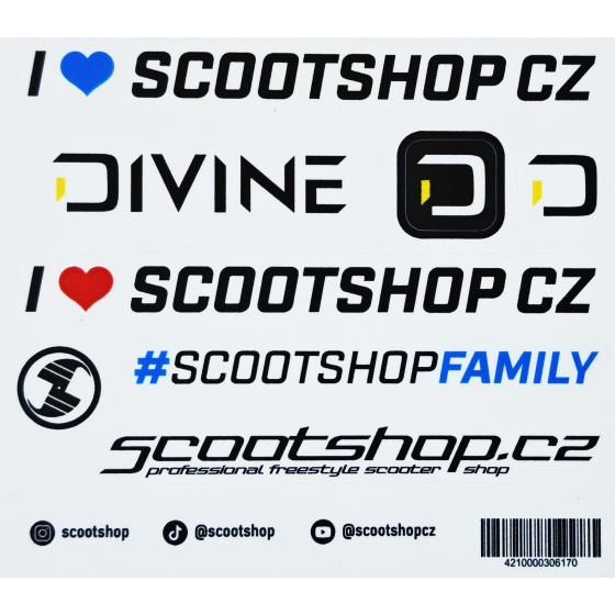 Hoja de adhesivos Scootshop.cz X Divine S