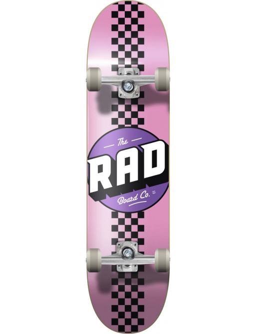 Skateboard RAD Checker Stripe 7.75" Růžová/Černá