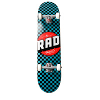 RAD Checkers Progressive Skateboard completo (7.25"|Negro/Turquesa)
