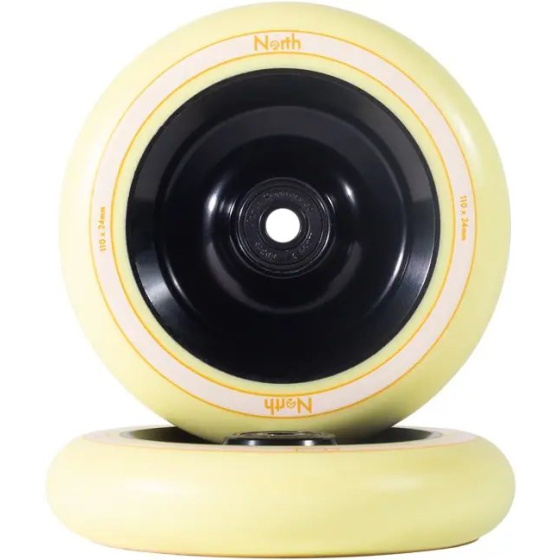 Rueda de patinete North Fullcore (24 mm | Negro mate/Crema)