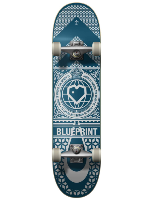 Blueprint Home Heart Skateboard completo (8"|Azul marino/Blanco)