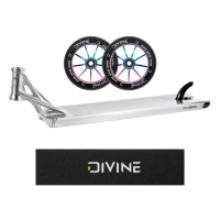 Set Deska Ethic Lindworm V4 600 mm RAW + 2 ruedas Divine 110 mm Spoked Neochrome + cinta de agarre con logo Divine
