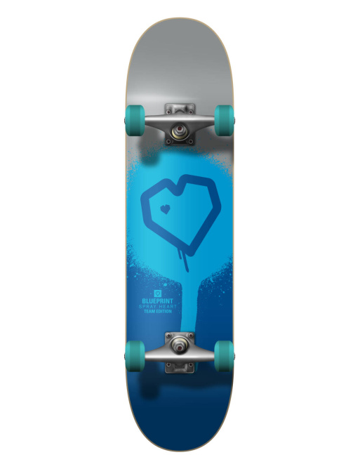 Blueprint Spray Heart V2 Skateboard Completo (7.75"|Plata)
