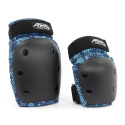 REKD Youth Heavy Duty Double Pad Set - Negro/Azul - Pequeño