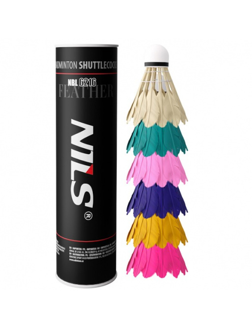 Badmintonové míčky z peří NILS NBL6216 multicolor 6 ks