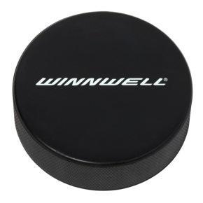 Disco de hockey Winnwell negro oficial con logotipo