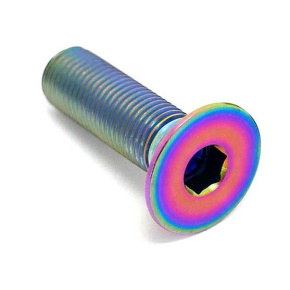 Perno de husillo de manivela BMX de titanio sólido TLC (arco iris)