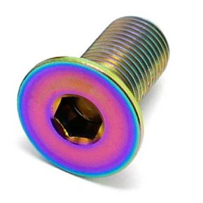 Tornillo de husillo de manivela BMX de titanio hueco TLC (arco iris)
