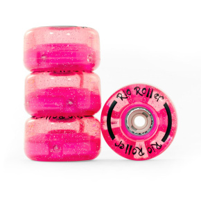 Ruedas luminosas Rio Roller - Purpurina rosa - 58mm x 33mm