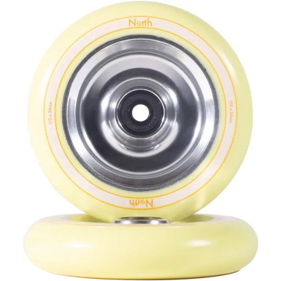 Rueda de patinete North Fullcore (24 mm | Plata/Crema)