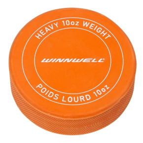 Disco de hockey Winnwell naranja pesado con logotipo