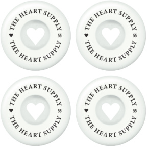 Heart Supply Clean Heart - Ruedas para patines (4 unidades, 55 mm, color blanco y negro)
