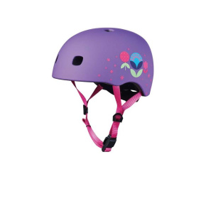 Casco Micro LED Floral Morado M (52-56 cm)