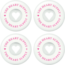 Heart Supply Clean Heart - Ruedas para patines (4 unidades, 51 mm, color blanco y rosa)