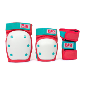 Juego de almohadillas triples Rio Roller - Rojo / Menta - Grande