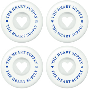Heart Supply Clean Heart - Ruedas para patines (4 unidades, 53 mm, color blanco y azul)