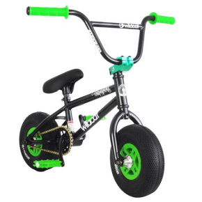 Mini bicicleta BMX Wildcat Venom 2A (negro/verde|sin frenos)