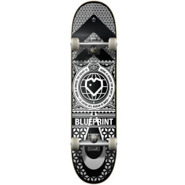 Blueprint Home Heart Skateboard Set (8"|Negro/Blanco)