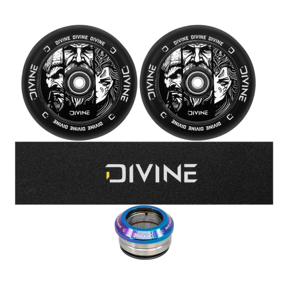 Set de 2 ruedas Divine 120 mm Hollowcore + cinta de agarre Divine + juego de dirección Divine